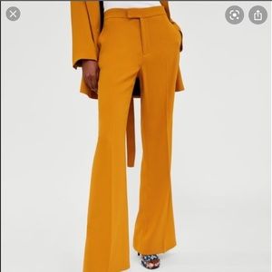 Zara Mustard Yellow Flared Trousers